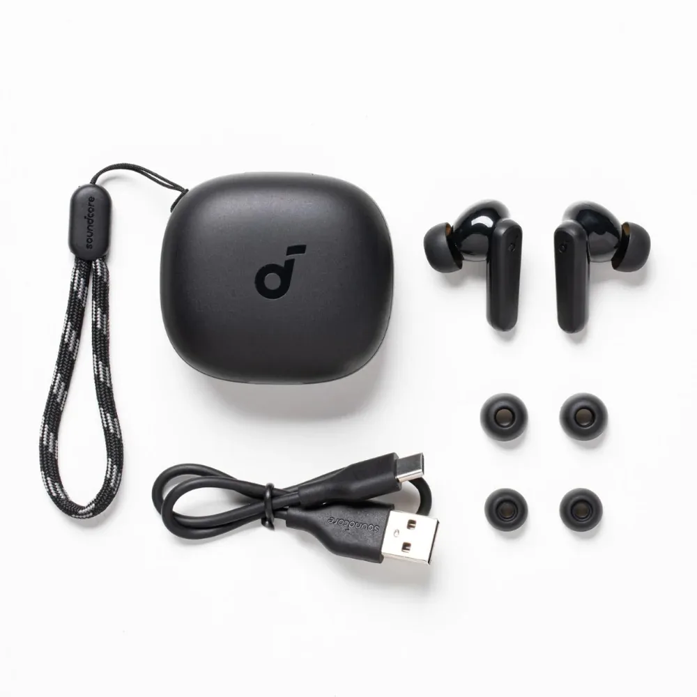 هدفون بلوتوثی انکر مدل SoundCore R50i A3949 بدون قابلیت نویز کنسلینگ، درگاه شارژ USB Type-C، دارای فناوری AI-Enhanced Calls برای کاهش نویز و بهبود مکالمات، مقاوم در برابر رطوبت و عرق