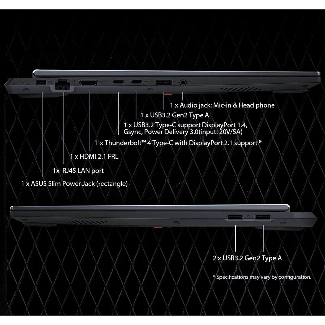 لپ تاپ 16 اینچی ایسوس مدل TUF Gaming F16 FX608JHR-RV035-i7 14650HX-16GB DDR5 5600MHz-512GB SSD-RTX5050 8GB-FHD 165Hz