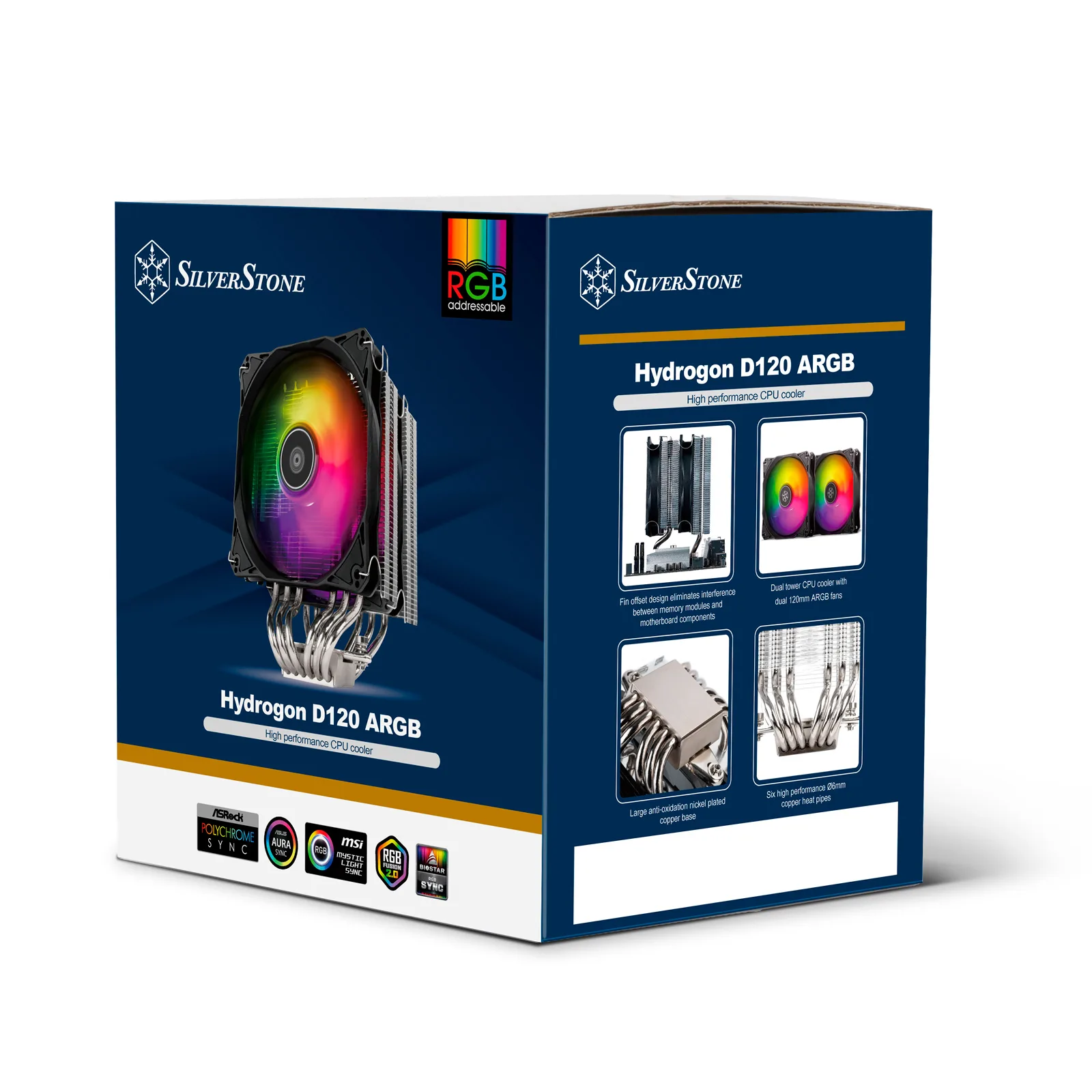 سیستم خنک کننده بادی سیلوراستون مدل Hydrogon D120 ARGB V2 LGA1700-LGA1851-AM5