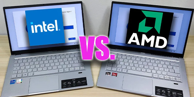 تفاوت لپ تاپ با پردازنده اینتل و AMD